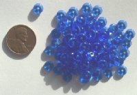 100 2x6mm Transparent Sapphire Rondelle Beads